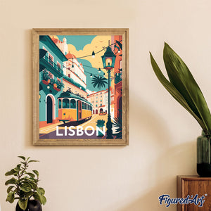 Dipingere con i numeri - Poster di viaggio a Lisbona