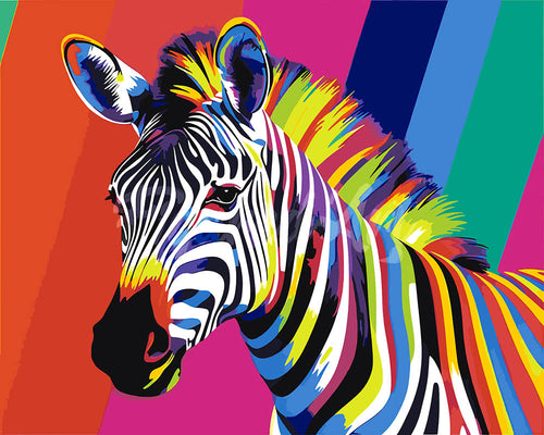 Dipingere con i numeri - Pop Art Striscia di Zebra Figured'Art
