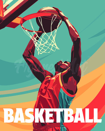 Dipingere con i numeri - Poster Sportivo Basket Figured'Art