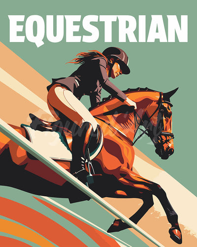 Dipingere con i numeri - Poster Sportivo Equitazione Figured'Art