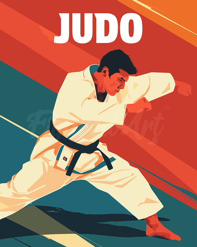 Dipingere con i numeri - Poster Sportivo Judo Figured'Art