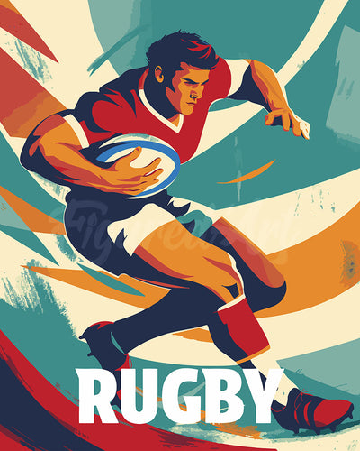 Dipingere con i numeri - Poster Sportivo Rugby Figured'Art