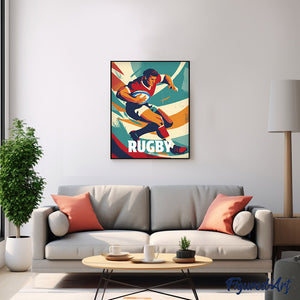 Dipingere con i numeri - Poster Sportivo Rugby