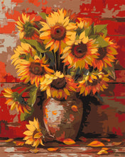 Carica l'immagine nel visualizzatore di Gallery, Dipingere con i numeri - Vaso di girasoli autunnali Figured'Art