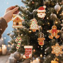 Carica l'immagine nel visualizzatore di Gallery, Decorazioni Natalizie da Dipingere con i Numeri - Kit Biscotti di Pan di Zenzero per le Feste