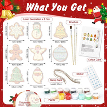 Carica l'immagine nel visualizzatore di Gallery, Decorazioni Natalizie da Dipingere con i Numeri - Kit Pupazzo di Neve Angelo Albero