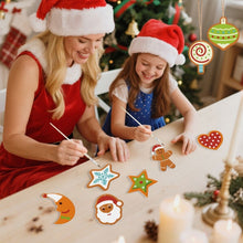 Carica l'immagine nel visualizzatore di Gallery, Decorazioni Natalizie da Dipingere con i Numeri - Kit Luna Stella Cuore