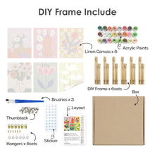 Carica l'immagine nel visualizzatore di Gallery, Dipingere con i numeri – Set di 6 tele | Vasi floreali astratti