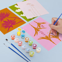 Carica l'immagine nel visualizzatore di Gallery, Dipingere con i numeri – Set di 6 tele | Stampe floreali moderne