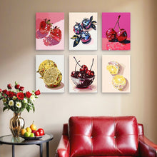 Carica l'immagine nel visualizzatore di Gallery, Dipingere con i numeri – Set di 6 tele | Frutti disco