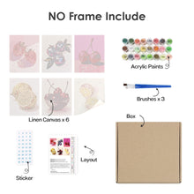 Carica l'immagine nel visualizzatore di Gallery, Dipingere con i numeri – Set di 6 tele | Frutti disco