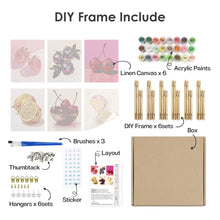 Carica l'immagine nel visualizzatore di Gallery, Dipingere con i numeri – Set di 6 tele | Frutti disco