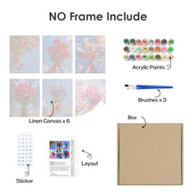 Carica l'immagine nel visualizzatore di Gallery, Dipingere con i numeri – Set di 6 tele | Mazzi di fiori nel cielo