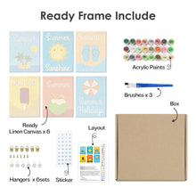 Carica l'immagine nel visualizzatore di Gallery, Dipingere con i numeri – Set di 6 tele | Poster di vacanze estive