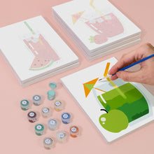 Carica l'immagine nel visualizzatore di Gallery, Dipingere con i numeri – Set di 6 tele | Bevande alla frutta