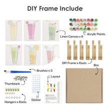 Carica l'immagine nel visualizzatore di Gallery, Dipingere con i numeri – Set di 6 tele | Bevande frizzanti alla frutta