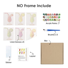 Carica l'immagine nel visualizzatore di Gallery, Dipingere con i numeri – Set di 6 tele | Cocktail alla frutta