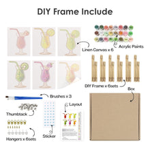 Carica l'immagine nel visualizzatore di Gallery, Dipingere con i numeri – Set di 6 tele | Cocktail alla frutta