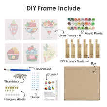 Carica l'immagine nel visualizzatore di Gallery, Dipingere con i numeri – Set di 6 tele | Coppe gelato