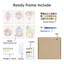 Carica l'immagine nel visualizzatore di Gallery, Dipingere con i numeri – Set di 6 tele | Coppe gelato