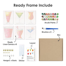 Carica l'immagine nel visualizzatore di Gallery, Dipingere con i numeri – Set di 6 tele | Cocktail colorati