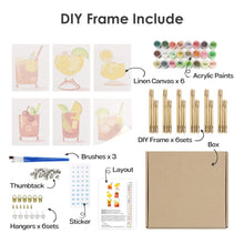 Carica l'immagine nel visualizzatore di Gallery, Dipingere con i numeri – Set di 6 tele | Cocktail tropicali