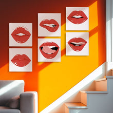 Carica l'immagine nel visualizzatore di Gallery, Dipingere con i numeri – Set di 6 tele | Labbra rosse