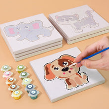 Carica l'immagine nel visualizzatore di Gallery, Dipingere con i numeri – Set di 6 tele | Animali carini