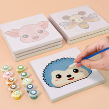 Carica l'immagine nel visualizzatore di Gallery, Dipingere con i numeri – Set di 6 tele | Facce di animali carini 2