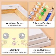 Carica l'immagine nel visualizzatore di Gallery, Dipingere con i numeri – Set di 6 tele | Facce di animali carini 2