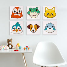 Carica l'immagine nel visualizzatore di Gallery, Dipingere con i numeri – Set di 6 tele | Facce di animali carini 3