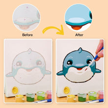 Carica l'immagine nel visualizzatore di Gallery, Dipingere con i numeri – Set di 6 tele | Facce di animali carini 3