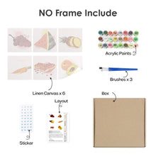 Carica l'immagine nel visualizzatore di Gallery, Dipingere con i numeri – Set di 6 tele | Frutta e verdura