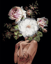 Carica l&#39;immagine nel visualizzatore di Gallery, Dipingere con i numeri - Donna e volto di fiori Figured&#39;Art