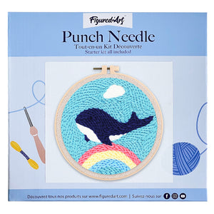 Punch Needle Kit Balena e arcobaleno