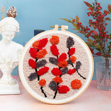 Carica l'immagine nel visualizzatore di Gallery, Punch Needle Kit Rami colorati su sfondo beige