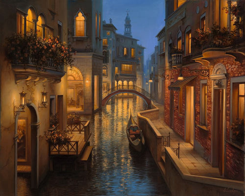 Dipingere con i numeri Canali di sera Figured'Art avanzate nuovi arrivi città paesaggi navi e barche