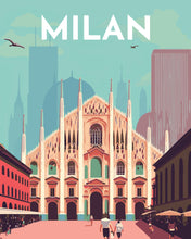Carica l&#39;immagine nel visualizzatore di Gallery, Dipingere con i numeri - Poster di viaggio a Milano