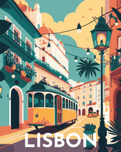 Carica l&#39;immagine nel visualizzatore di Gallery, Dipingere con i numeri - Poster di viaggio a Lisbona