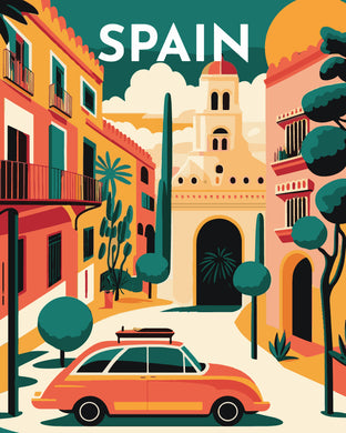 Dipingere con i numeri - Poster di viaggio a Siviglia