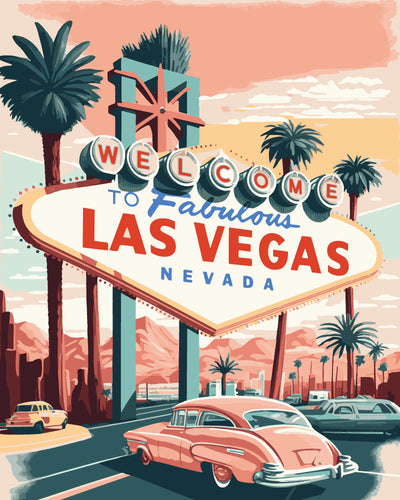 Dipingere con i numeri - Poster di viaggio a Las Vegas