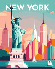 Carica l&#39;immagine nel visualizzatore di Gallery, Dipingere con i numeri - Poster di viaggio a New York