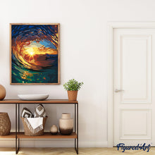 Carica l'immagine nel visualizzatore di Gallery, Dipingere con i numeri - L'Onda e il Tramonto