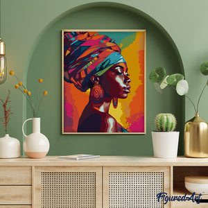 Dipingere con i numeri - Donna Africana con Turbante