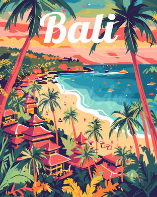 Dipingere con i numeri - Poster di Viaggio a Bali Figured'Art