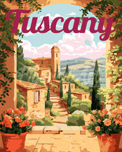 Carica l&#39;immagine nel visualizzatore di Gallery, Dipingere con i numeri - Poster di Viaggio in Toscana in Fiore Figured&#39;Art