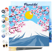 Carica l'immagine nel visualizzatore di Gallery, Mini Kit da Dipingere con i Numeri 20x20cm con cornice Monte Fuji