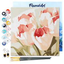 Carica l'immagine nel visualizzatore di Gallery, Mini Kit da Dipingere con i Numeri 20x20cm con cornice Petali di tulipano