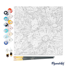 Carica l&#39;immagine nel visualizzatore di Gallery, Mini Kit da Dipingere con i Numeri 20x20cm con cornice Pretty Daisies