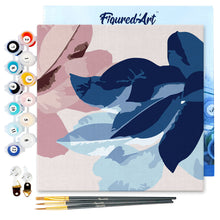 Carica l'immagine nel visualizzatore di Gallery, Mini Kit da Dipingere con i Numeri 20x20cm con cornice Fiori bluette